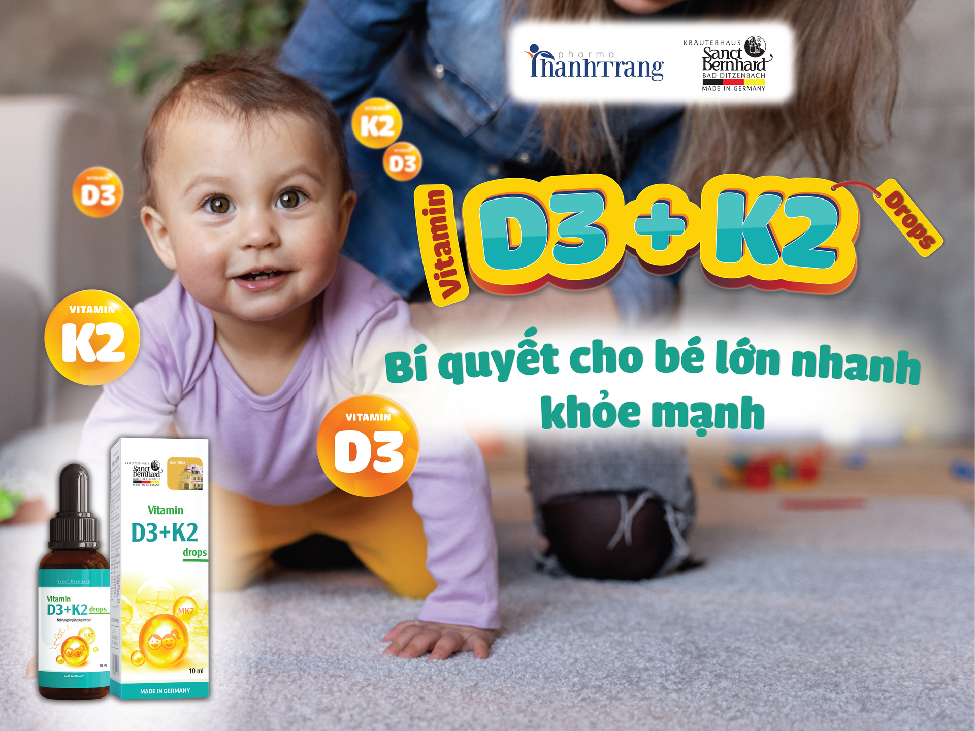 Vitamin D3 K2 cho trẻ sơ sinh loại nào tốt ?